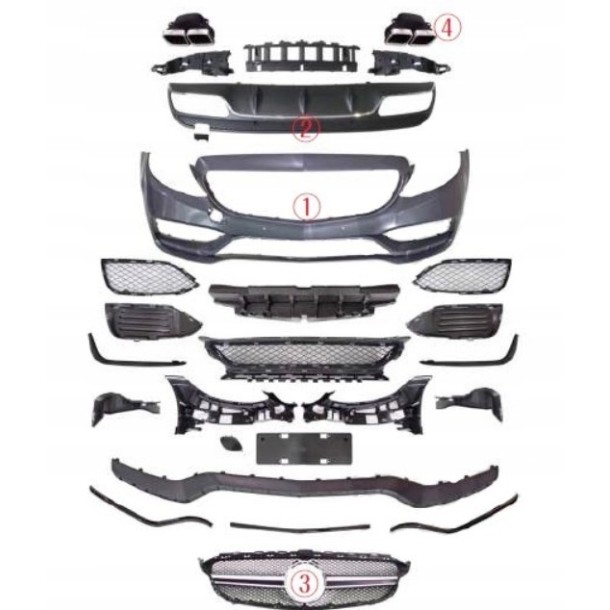 C-Class Bodykit C63 AMG för Mercedes C-klass W205 2015-2018