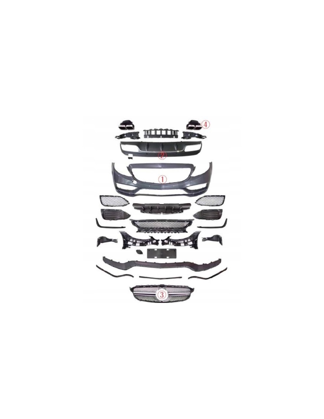C-Class Bodykit C63 AMG para Mercedes Clase C W205 2015-2018