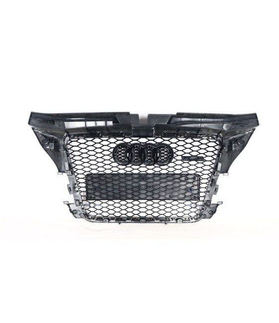 RS3-Style Grille with Chrome Trim and Black Mesh for Audi A3 2008-2012