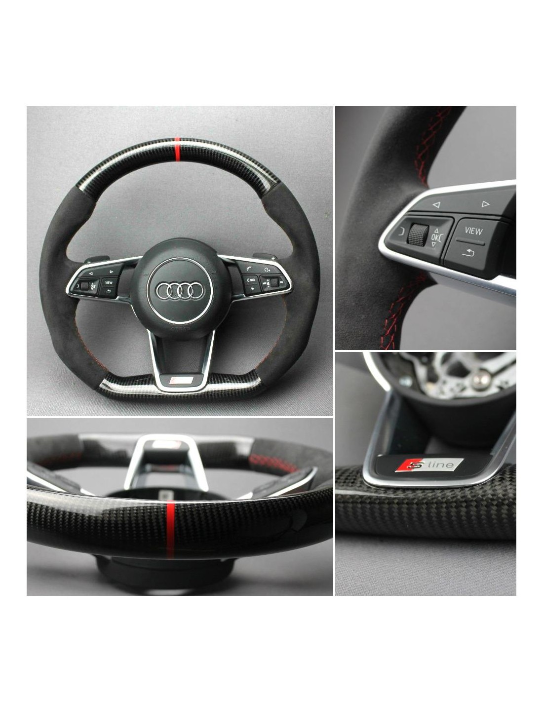  - Steering Wheels - Audi TT R8 Stuur Carbon Alcantara - 1 - Koop Audi TT R8 Stuur Carbon Alcantara bij Tuneverse! Verfraai het 