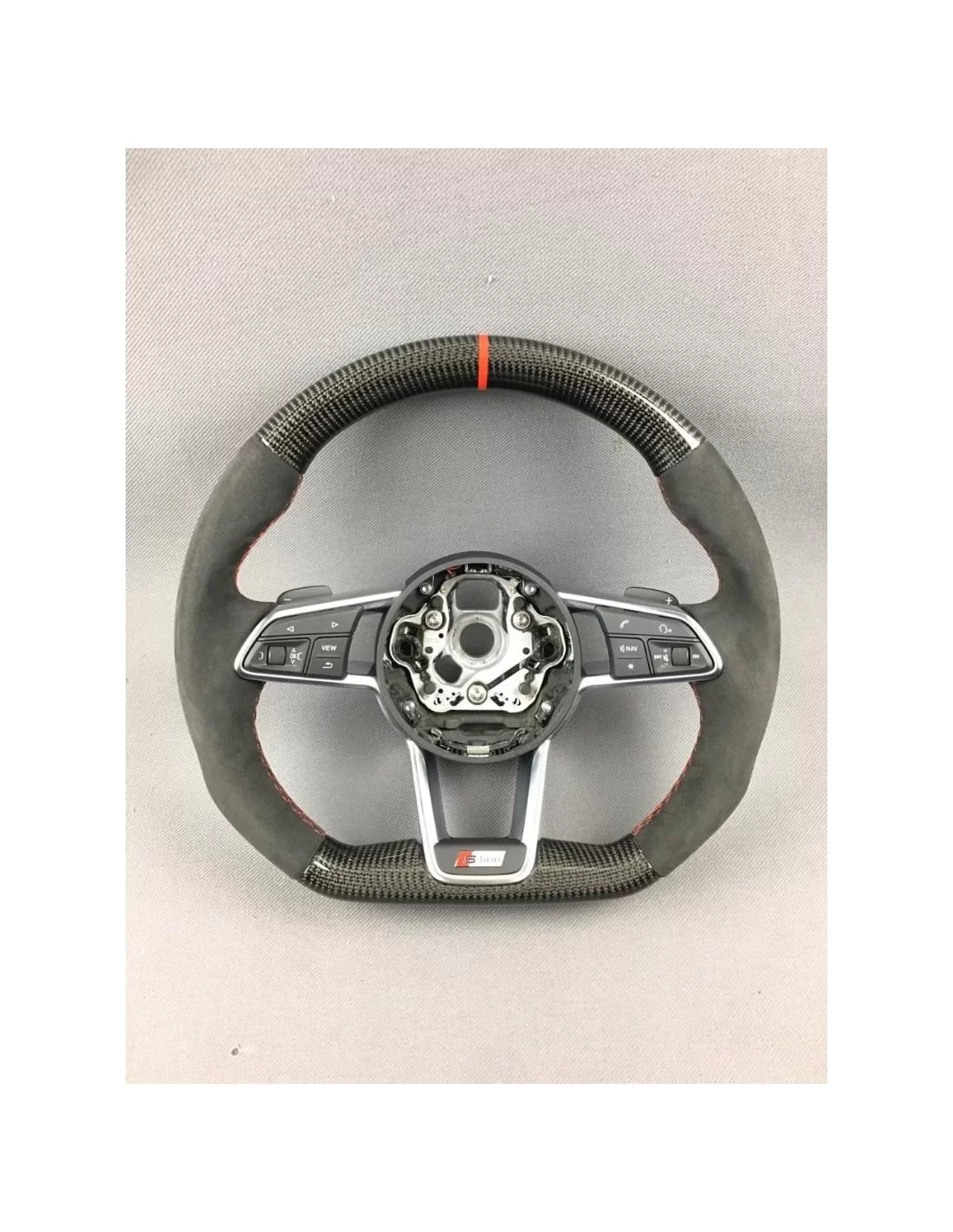  - Steering Wheels - Audi TT R8 Steering Wheel Carbon Alcantara - 4 - Get Audi TT R8 Steering Wheel Carbon Alcantara at Tunevers