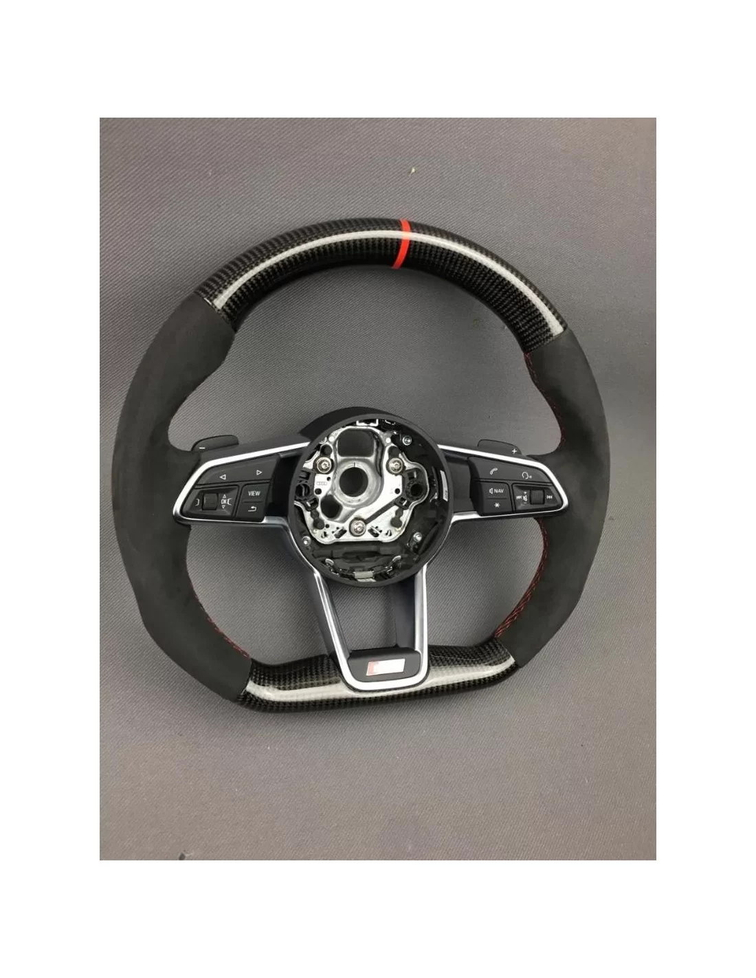  - Steering Wheels - Audi TT R8 Steering Wheel Carbon Alcantara - 6 - Get Audi TT R8 Steering Wheel Carbon Alcantara at Tunevers