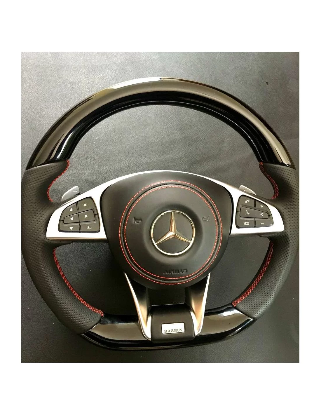  - Steering Wheels - 梅赛德斯-奔驰 GLE GLC GLS C CLA W205 W166 X166 钢琴黑真皮方向盘 - 1 - 从 Tuneverse 购买梅赛德斯-奔驰 GLE GLC GLS C CLA W205 W166 X