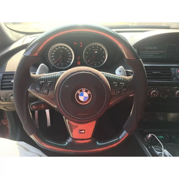  - Steering Wheels - Kierownica BMW M6 E63 M5 E60 Carbon Alcantara - 1 - Kierownica BMW M6 E63 M5 E60 Carbon Alcantara