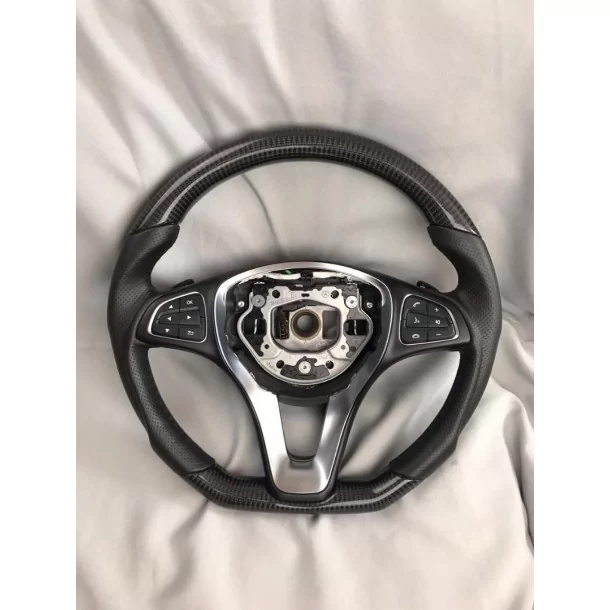  - Steering Wheels - Mercedes-Benz GLE GLC GLS C CLA W205 W292 X166 Кермо рояльне чорне зі шкірою - 8 - Зробіть свій Mercedes-Be
