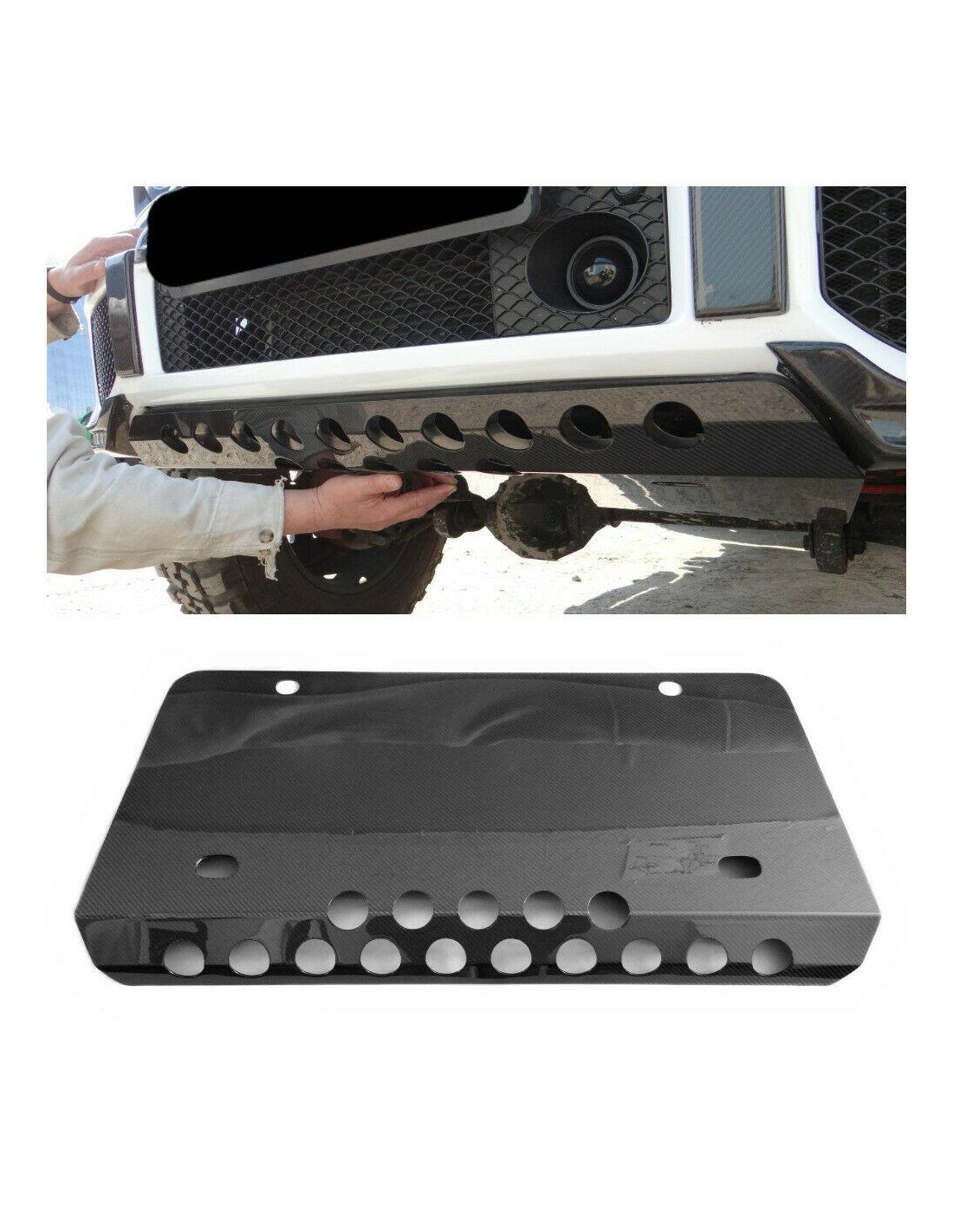  - Mercedes Benz - Plaque de protection avant en fibre de carbone (Engine Guard) pour Mercedes-Benz Classe G W463 - 1 - Protégez