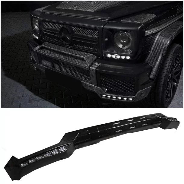  - Mercedes Benz - Spoiler przedniego zderzaka AMG z włókna węglowego z diodami LED dla Mercedes-Benz Klasy G W463 - 1 - Ulepsz 