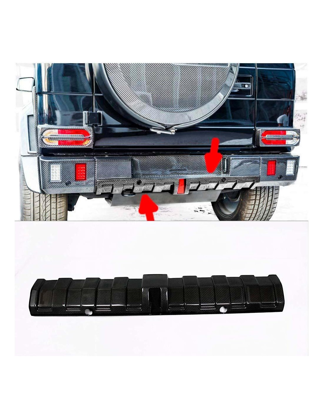 - Mercedes Benz - Pare-chocs arrière en fibre de carbone diffuseur Brabus pour pare-chocs REPLICA Mercedes-Benz W463 Widestar -  - Mercedes Benz - Pare-chocs arrière en fibre de carbone diffuseur Brabus pour pare-chocs REPLICA Mercedes-Benz W463 Widestar -