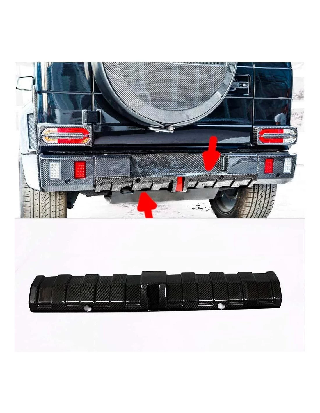 - Mercedes Benz - Pare-chocs arrière en fibre de carbone diffuseur Brabus pour pare-chocs REPLICA Mercedes-Benz W463 Widestar -  - Mercedes Benz - Pare-chocs arrière en fibre de carbone diffuseur Brabus pour pare-chocs REPLICA Mercedes-Benz W463 Widestar -