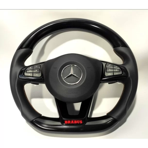  - Steering Wheels - Mercedes-Benz GLE GLC GLS C CLA W205 W166 X166 Stuurwiel Piano Black Leer - 1 - Verfraai uw Mercedes-Benz m