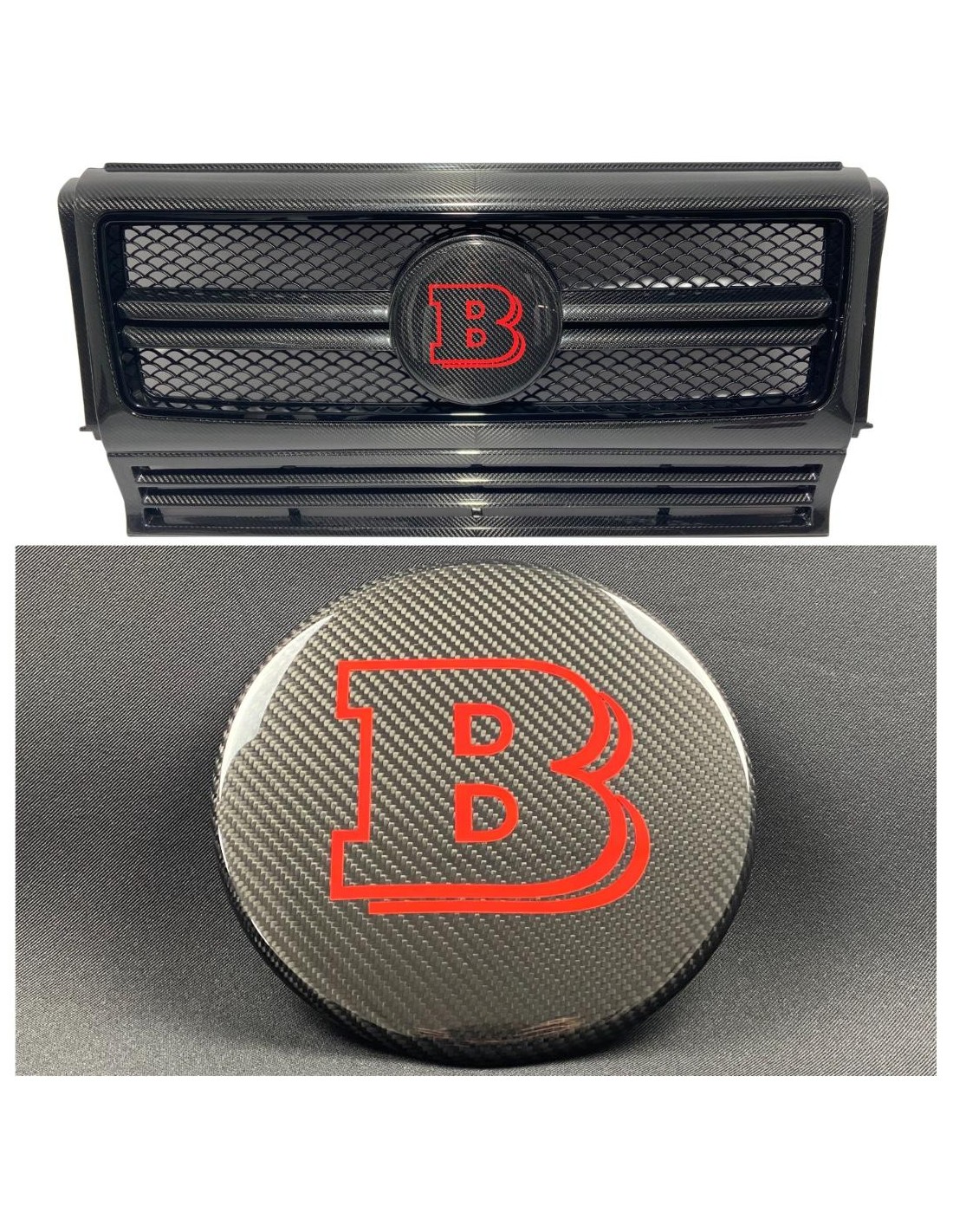  - Logos & Emblems - メルセデスベンツGワゴンGクラスW463用カーボンファイバーフロントグリルレッドバッジエンブレムロゴブラバス - 1 - Logos & Emblems メルセデスベンツGワゴンGクラスW463用カーボンファイバー