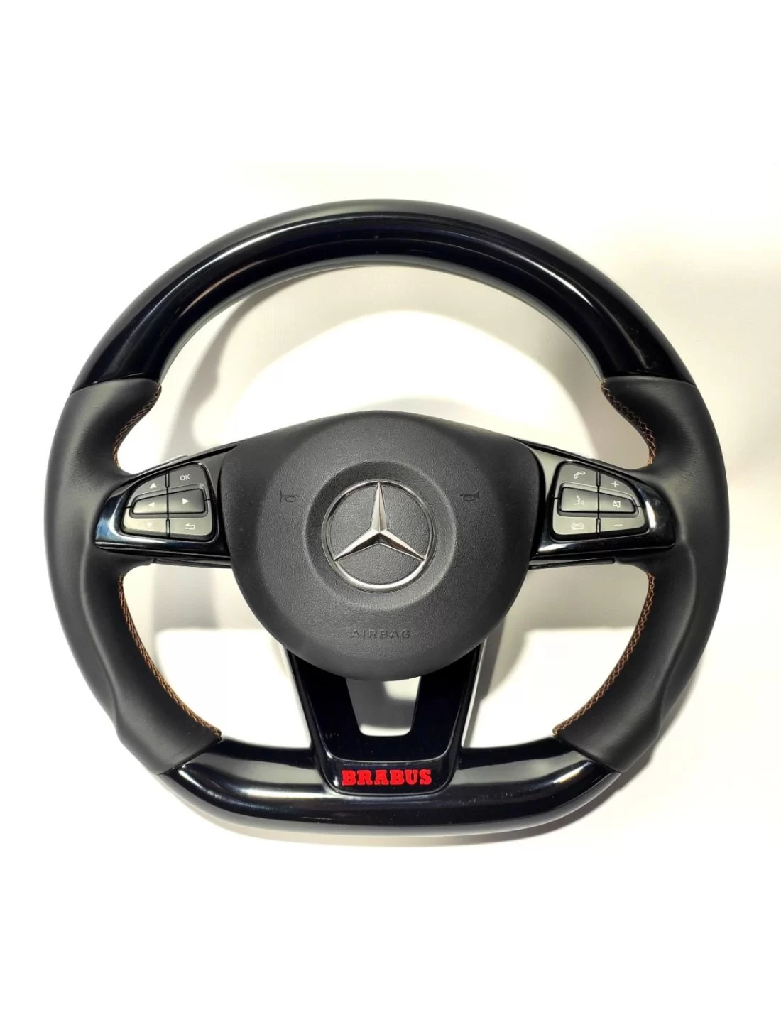  - Steering Wheels - Kierownica Mercedes-Benz GLE GLC GLS C CLA W205 W166 X166 Skóra fortepianowa czarna - 5 - Kierownica Merced