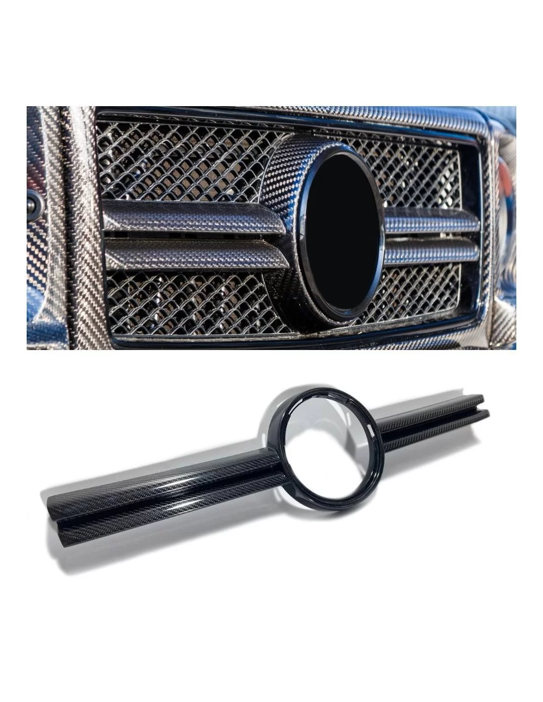  - Mercedes-Benz - Koolstofvezel AMG-grille middenvoor Mercedes-Benz G-Klasse W463 - 1 - Verfraai uw Mercedes-Benz G-Klasse W463