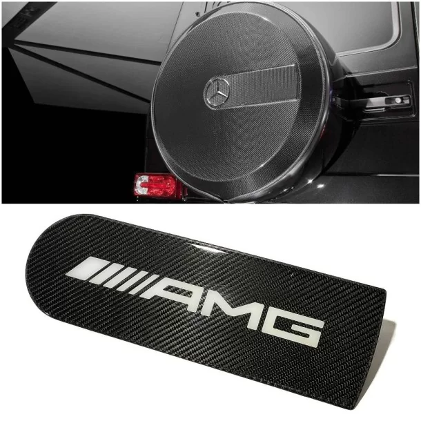  - logo & Emblems - Kohlefaser-Reserveradabdeckung Emblem AMG für Mercedes-Benz W463 G-Klasse G-Wagon - 1 - Veredeln Sie Ihren M