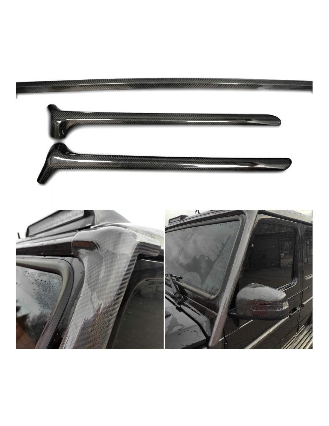  - Mercedes-Benz - 用于梅赛德斯-奔驰 G 级 W463 的碳纤维前窗框罩（A 柱 - 1 - 为您的梅赛德斯-奔驰 W463 升级碳纤维前窗框罩（A 柱），打造时尚外观！❇️✉️