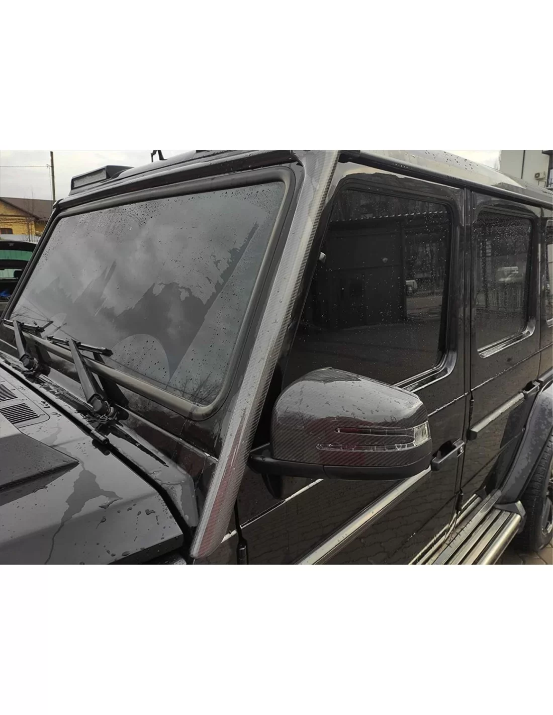 - Mercedes Benz - Telaio del finestrino anteriore in fibra di carbonio Coperture (montante A) per Mercedes-Benz Classe G W463 -  - Mercedes Benz - Telaio del finestrino anteriore in fibra di carbonio Coperture (montante A) per Mercedes-Benz Classe G W463 -