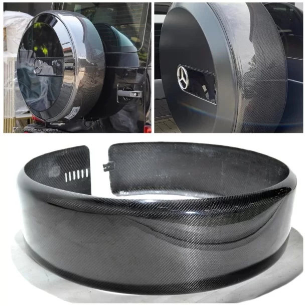  - Mercedes-Benz - 碳纤维后轮备胎环盖，适用于 2007 年以前的梅赛德斯-奔驰 W463 G 型旅行车 - 1 - 为您的梅赛德斯-奔驰 W463（2007 年之前）配备碳纤维后轮备胎环罩，使您的爱车更加时尚耐用！❇️✉️