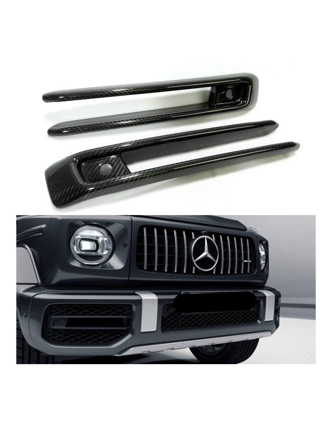 - Mercedes Benz - Osłony przednich świateł przeciwmgielnych AMG z włókna węglowego dla Mercedes-Benz Klasy G W463A - 1 - Kup os - Mercedes Benz - Osłony przednich świateł przeciwmgielnych AMG z włókna węglowego dla Mercedes-Benz Klasy G W463A - 1 - Kup os