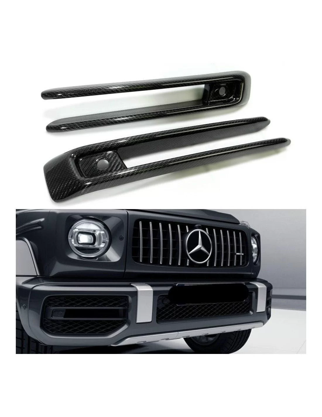 - Mercedes Benz - Osłony przednich świateł przeciwmgielnych AMG z włókna węglowego dla Mercedes-Benz Klasy G W463A - 1 - Kup os - Mercedes Benz - Osłony przednich świateł przeciwmgielnych AMG z włókna węglowego dla Mercedes-Benz Klasy G W463A - 1 - Kup os
