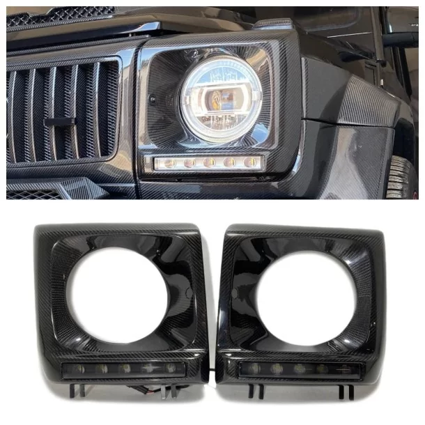  - Mercedes Benz - Osłony przednich reflektorów z włókna węglowego z diodami LED dla Mercedes-Benz W463 G-Wagon - 1 - Ulepsz swó