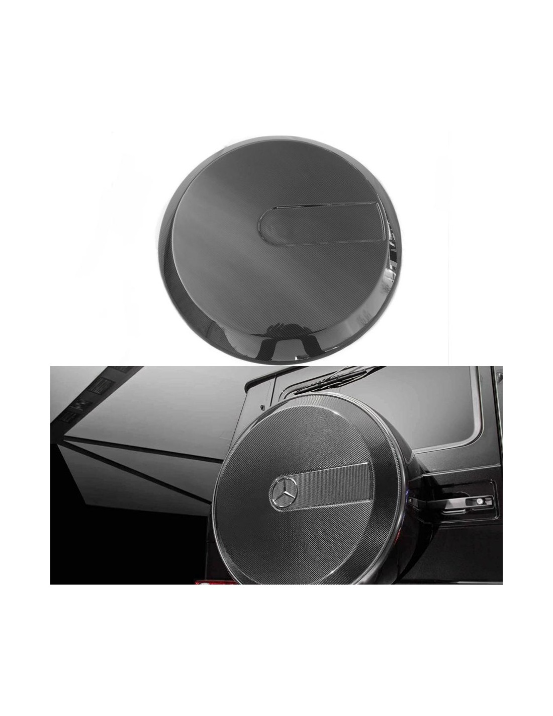  - Mercedes-Benz - Placa de cobertura da roda sobresselente traseira em fibra de carbono para Mercedes-Benz W463 G-Wagon - 1 - P