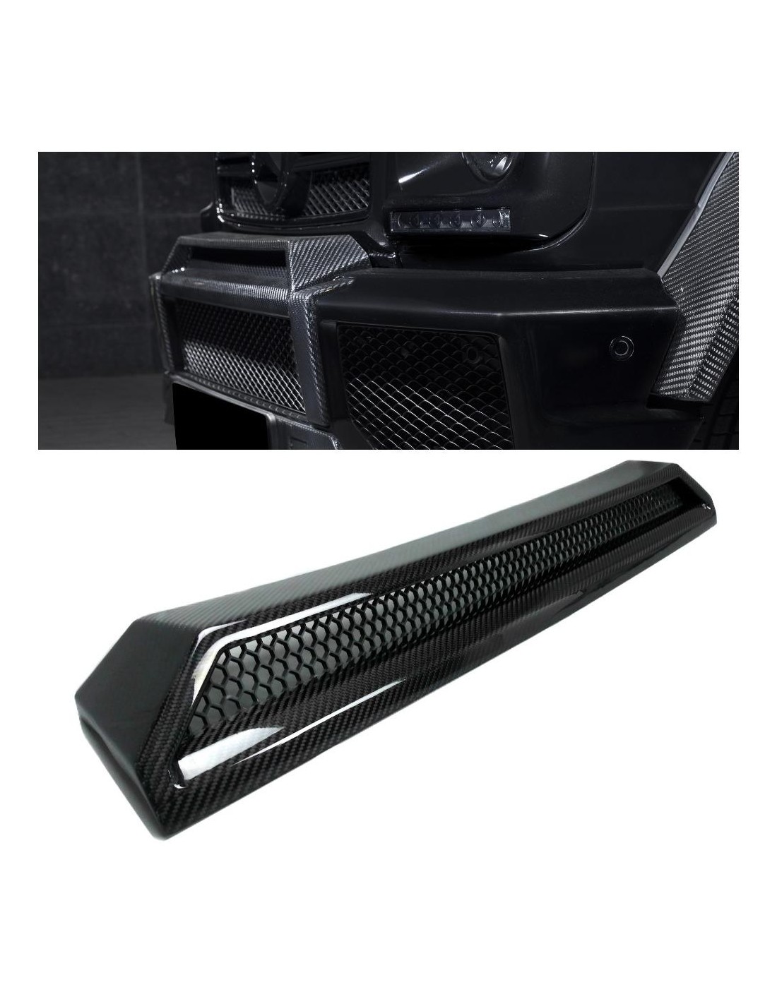 - Mercedes-Benz - Fixação superior do para-choques dianteiro AMG em fibra de carbono para Mercedes-Benz W463 G-Wagon - 1 - Actu  - Mercedes-Benz - Fixação superior do para-choques dianteiro AMG em fibra de carbono para Mercedes-Benz W463 G-Wagon - 1 - Actu