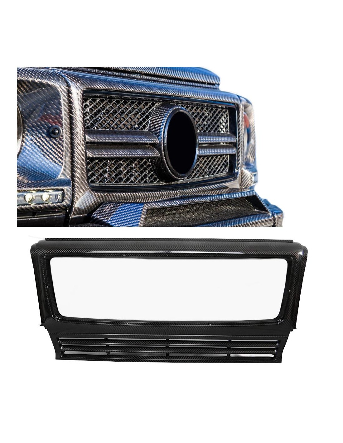  - Mercedes-Benz - Koolstofvezel AMG-kader voorgrille voor Mercedes-Benz G-Wagon W463 - 1 - Verfraai uw Mercedes-Benz W463 met d