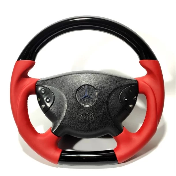  - Steering Wheels - Mercedes-Benz G CLK E CLS SL клас W209 W211 W219 W463 Кермо карбоновий червоний Шкіра - 1 - Купуйте кермо M