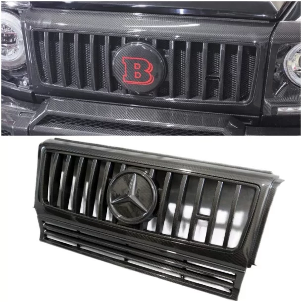  - Mercedes Benz - Griglia anteriore in fibra di carbonio da W463 a W463A per Mercedes-Benz G-Wagon Set di 3 pezzi - 1 - Aggiorn