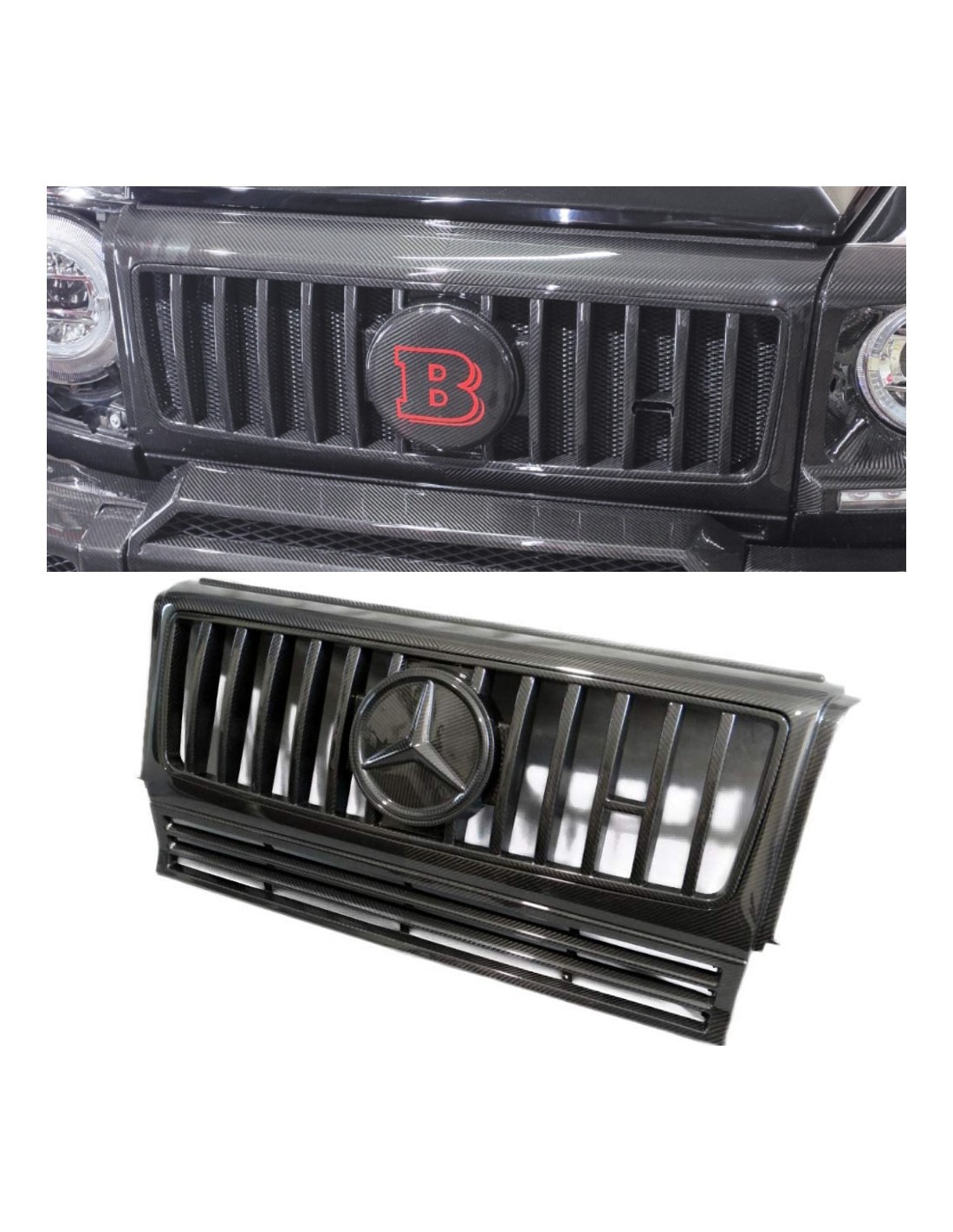 - Mercedes Benz - Kohlefaser Frontgrill W463 bis W463A für Mercedes-Benz G-Wagon 3er Set - 1 - Rüsten Sie Ihren Mercedes-Benz G - Mercedes Benz - Kohlefaser Frontgrill W463 bis W463A für Mercedes-Benz G-Wagon 3er Set - 1 - Rüsten Sie Ihren Mercedes-Benz G