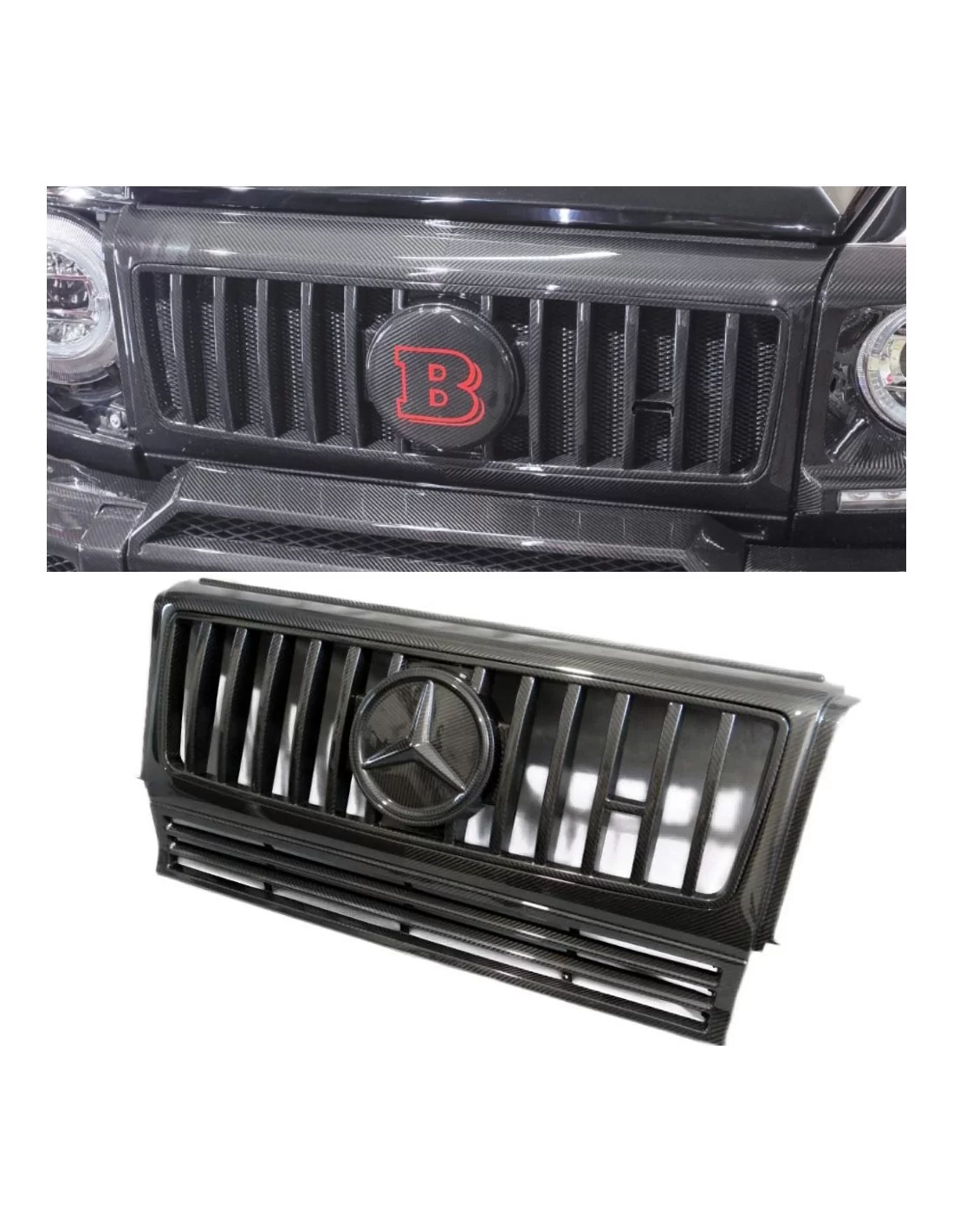 - Mercedes Benz - Kohlefaser Frontgrill W463 bis W463A für Mercedes-Benz G-Wagon 3er Set - 1 - Rüsten Sie Ihren Mercedes-Benz G - Mercedes Benz - Kohlefaser Frontgrill W463 bis W463A für Mercedes-Benz G-Wagon 3er Set - 1 - Rüsten Sie Ihren Mercedes-Benz G