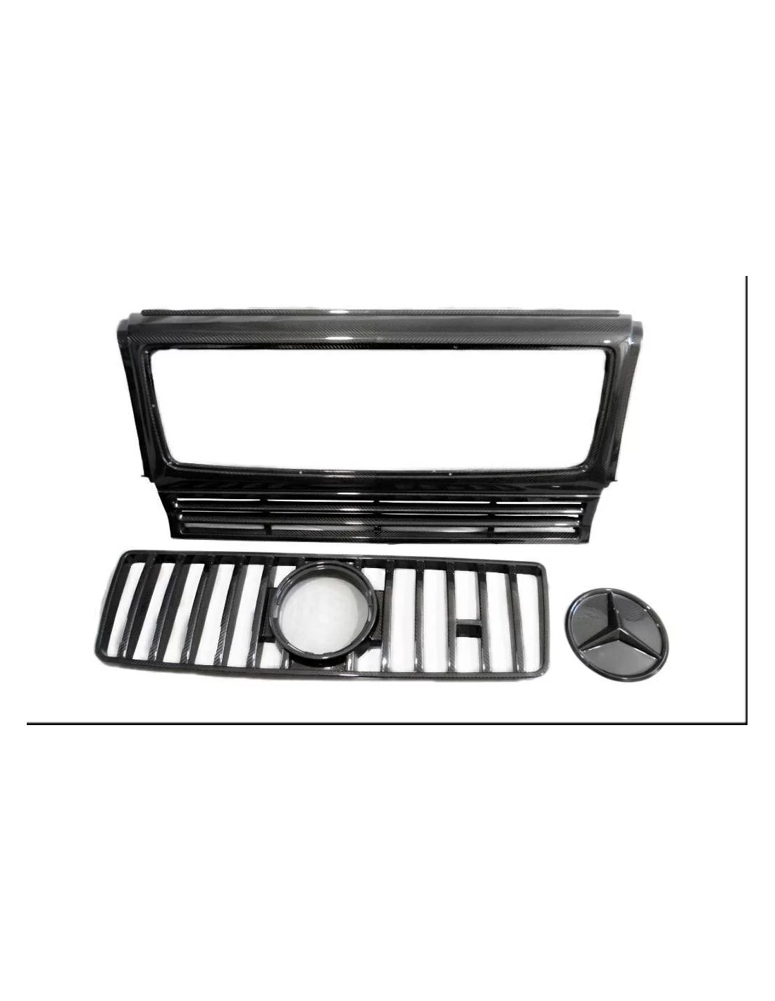 - Mercedes Benz - Griglia anteriore in fibra di carbonio da W463 a W463A per Mercedes-Benz G-Wagon Set di 3 pezzi - 2 - Aggiorn - Mercedes Benz - Griglia anteriore in fibra di carbonio da W463 a W463A per Mercedes-Benz G-Wagon Set di 3 pezzi - 2 - Aggiorn
