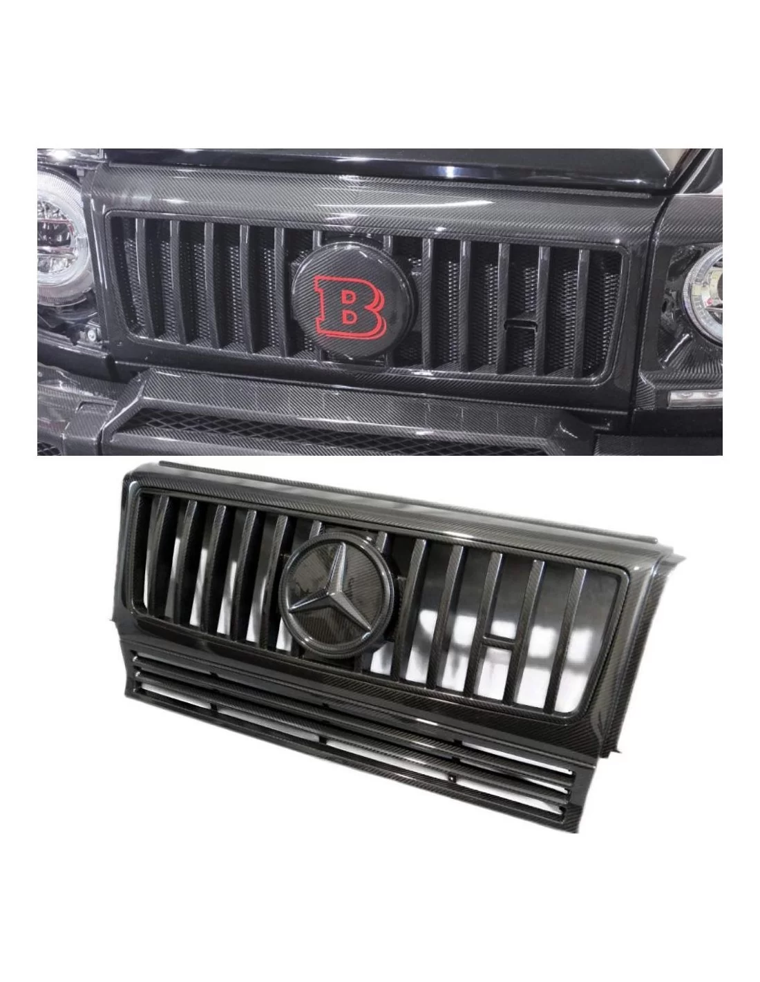 - Mercedes Benz - Griglia anteriore in fibra di carbonio da W463 a W463A per Mercedes-Benz G-Wagon Set di 3 pezzi - 3 - Aggiorn - Mercedes Benz - Griglia anteriore in fibra di carbonio da W463 a W463A per Mercedes-Benz G-Wagon Set di 3 pezzi - 3 - Aggiorn