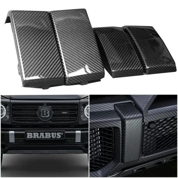 Сarbon fiber voor-en achterbumpers beugels fangs covers set 4 stuks voor Mercedes G-Wagon W463A W464 Mercedes-Benz, Mercedes-Ben