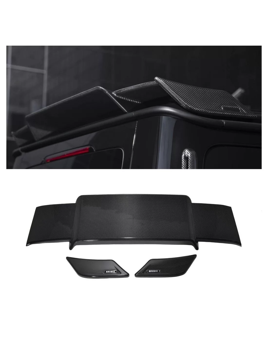 Spoiler de techo trasero de fibra de carbono Brabus para Mercedes-Benz Clase G W463A Mercedes Benz, G Class W463A, Body Parts, G