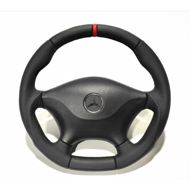  - Steering Wheels - Mercedes-Benz Sprinter 2006-2015 Кермо чорне шкіряне з червоною смужкою на 12 годин - 1 - Оновіть свій Spri