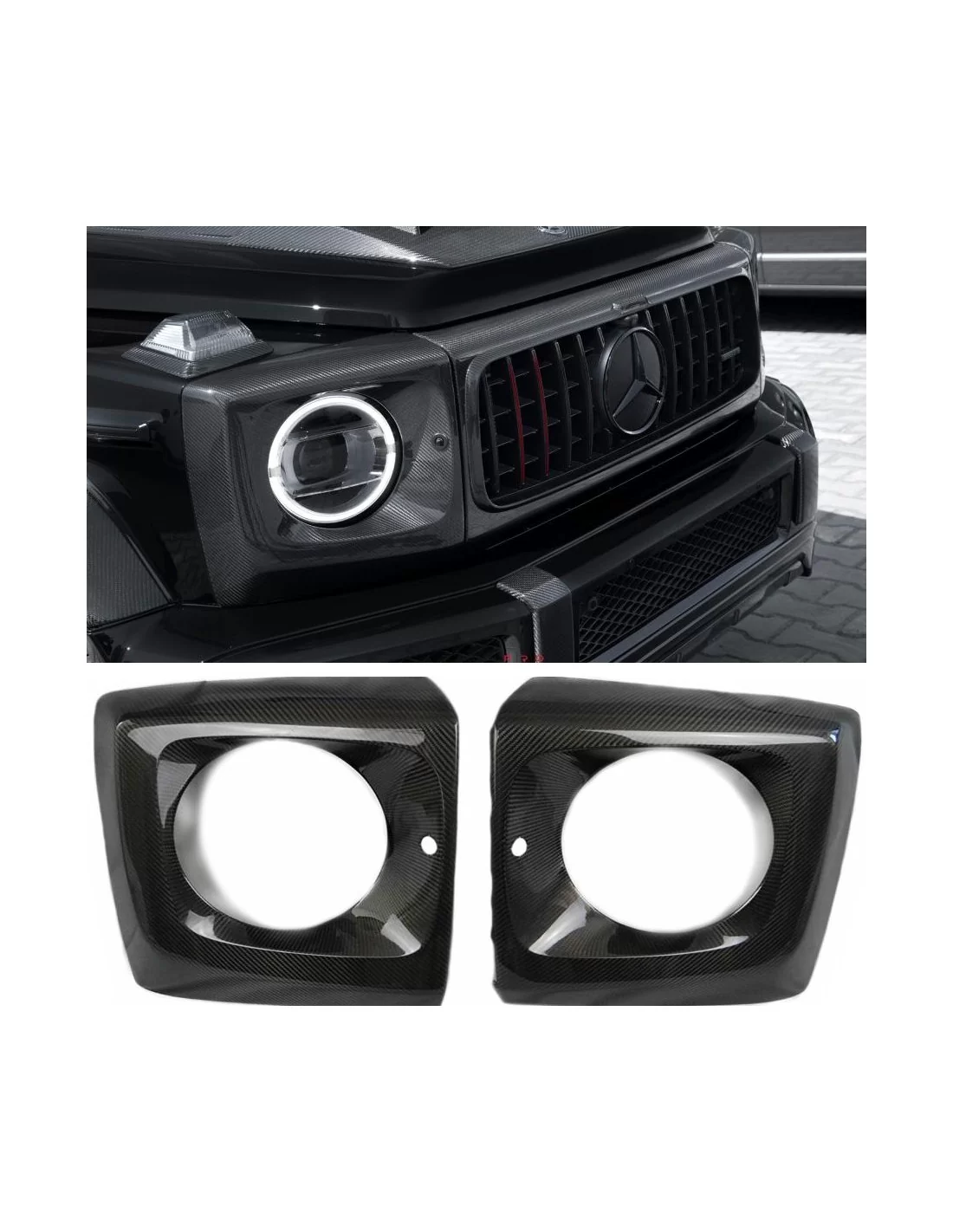 - Mercedes-Benz - Carbon fiber front headlight covers for Mercedes-Benz W463A G-Class - 1 - Buy Carbon Fiber Front Headlight Co - Mercedes-Benz - Carbon fiber front headlight covers for Mercedes-Benz W463A G-Class - 1 - Buy Carbon Fiber Front Headlight Co