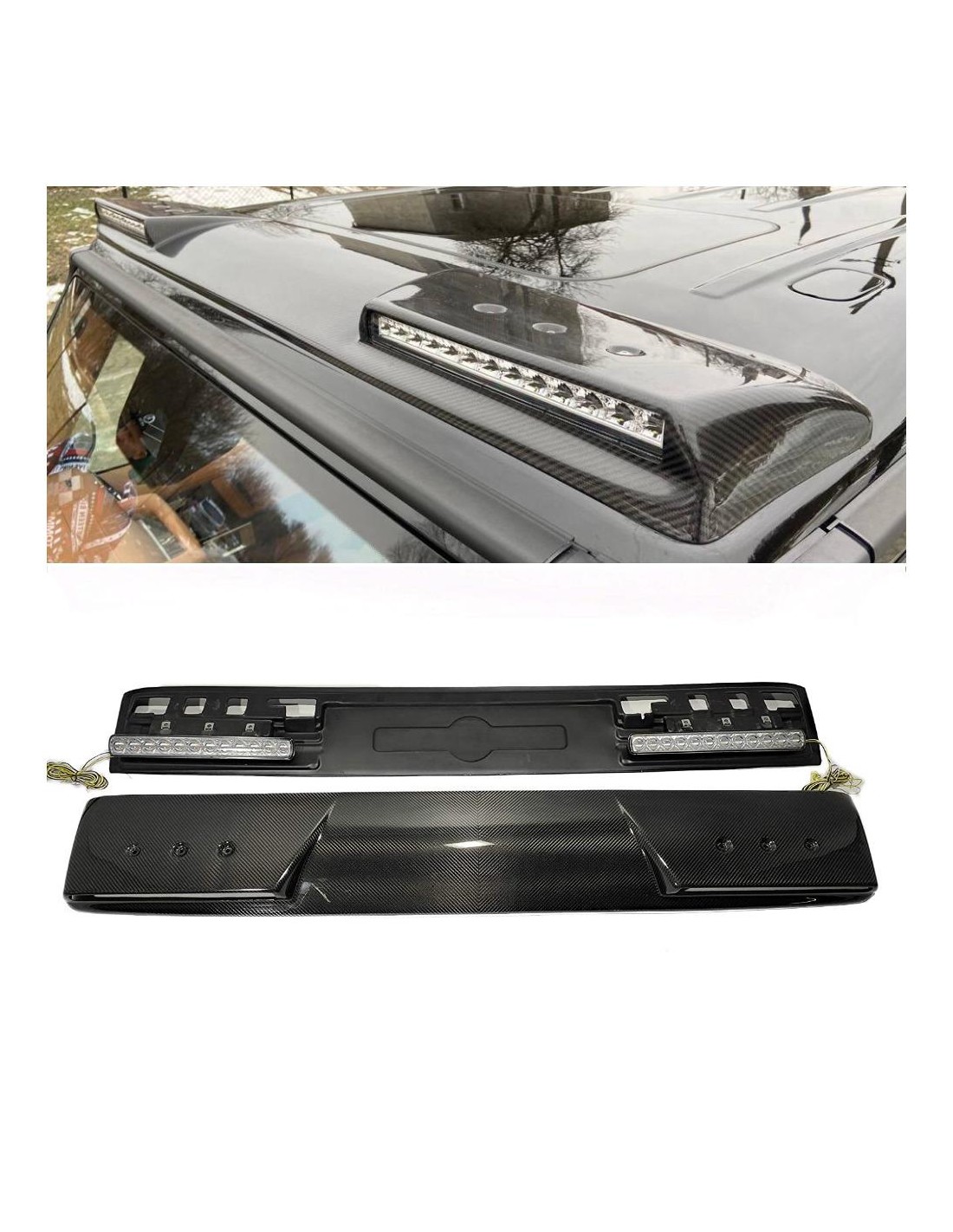 用于奔驰 W463A W464 的带 LED 的碳纤维前车顶扰流板 Mercedes-Benz, Mercedes-Benz G-Class 2018+ (W463A), Lighting Elements, G-Class Mercedes-Benz 用于奔驰 W463A W464 的带 LED 的碳纤维前车顶扰流板 Mercedes-Benz, Mercedes-Benz G-Class 2018+ (W463A), Lighting Elements, G-Class Mercedes-Benz