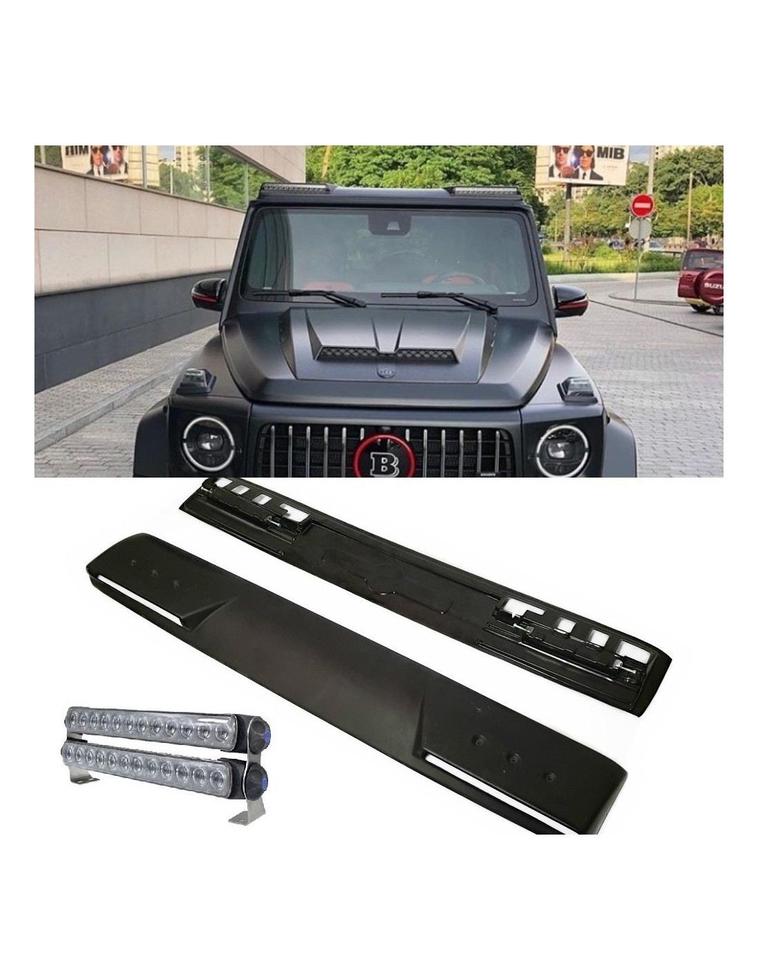 - Mercedes-Benz - Fiberglas voorspoiler met LED's voor Mercedes-Benz W463A W464 G-Klasse - 1 - Koop een polyester dakspoiler me - Mercedes-Benz - Fiberglas voorspoiler met LED's voor Mercedes-Benz W463A W464 G-Klasse - 1 - Koop een polyester dakspoiler me