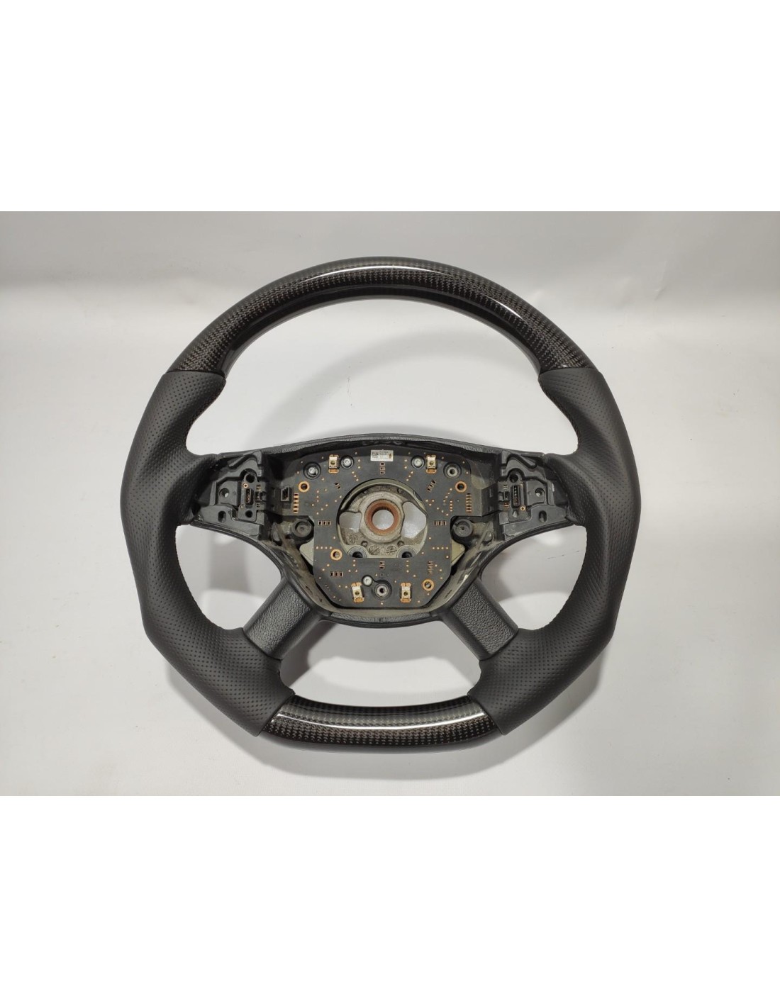 - Steering Wheels - Mercedes-Benz ML W164 GL X164 R W251 Classe Volante Fibra de Carbono Couro Preto - 1 - Melhore o seu ML W16