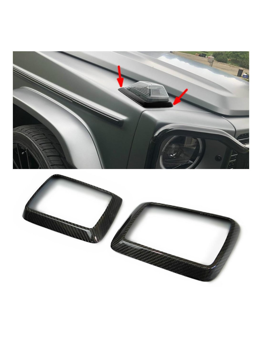 Blinkersramar i kolfiber för Mercedes-Benz G-Klass W463A Mercedes-Benz, Mercedes-Benz G-Class 2018+ (W463A), Tuning & Exterior, 