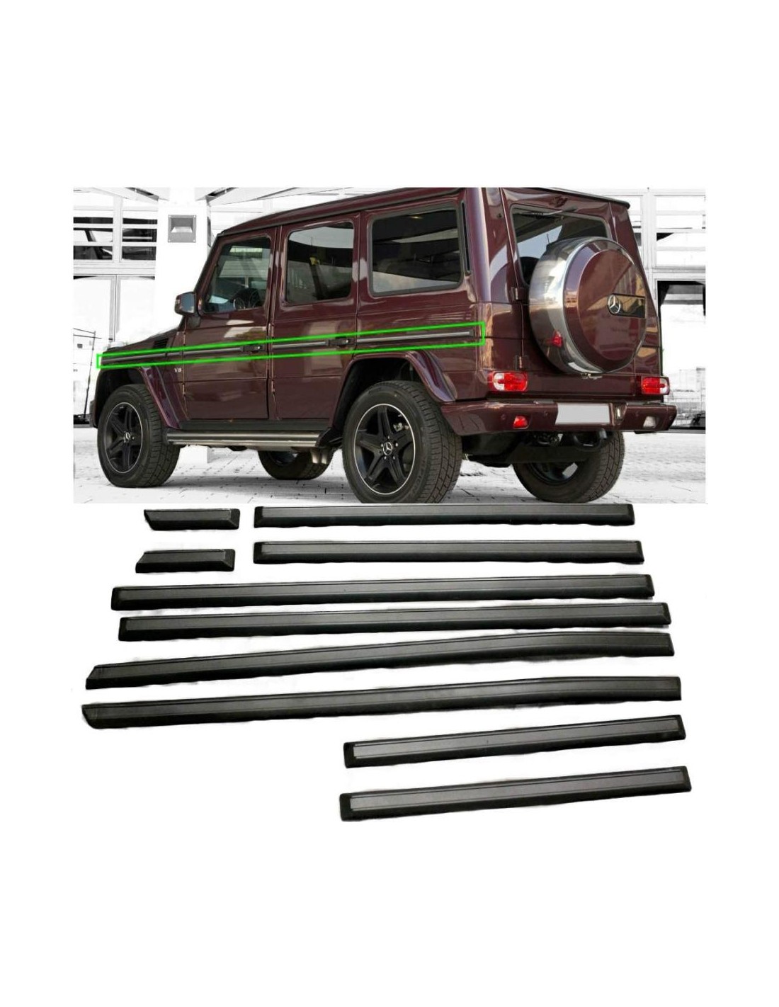 - Mercedes Benz - Modanature laterali massicce in vetroresina per Mercedes-Benz Classe G W463 - 1 - Migliorate la vostra Merced  - Mercedes Benz - Modanature laterali massicce in vetroresina per Mercedes-Benz Classe G W463 - 1 - Migliorate la vostra Merced