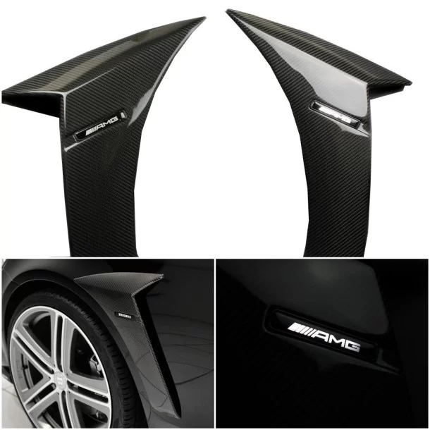  - Mercedes Benz - Mercedes W222 S63 S65 colmillos laterales de fibra de carbono Brabus estilo Rocket trim 2 pcs set - 1 - ¡Comp
