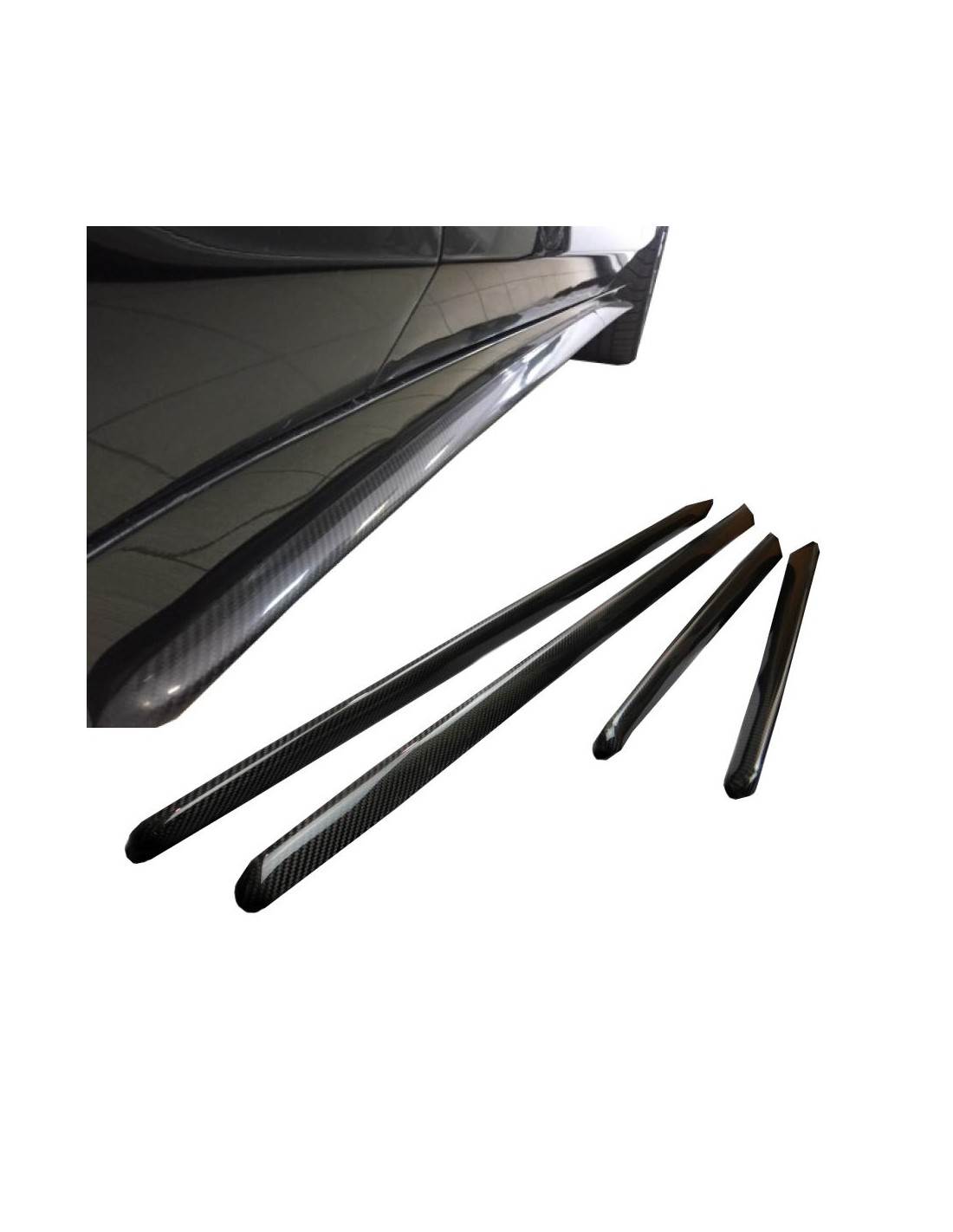  - Mercedes Benz - Mercedes-Benz S-клас W222 карбонові бокові спідниці зовнішні молдинги Облицювання зовнішніх молдингів 4шт Ком