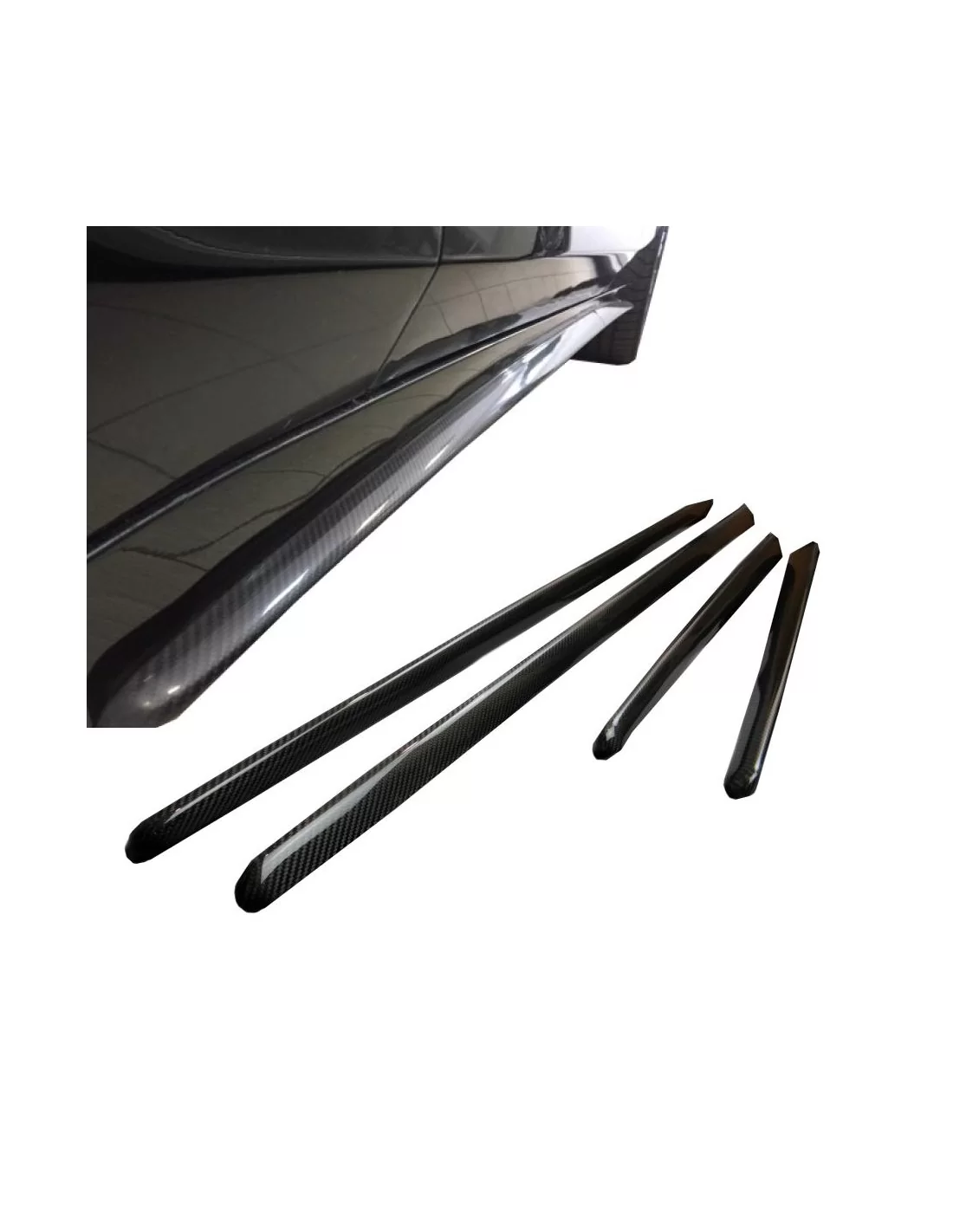 - Mercedes Benz - Mercedes-Benz S-клас W222 карбонові бокові спідниці зовнішні молдинги Облицювання зовнішніх молдингів 4шт Ком