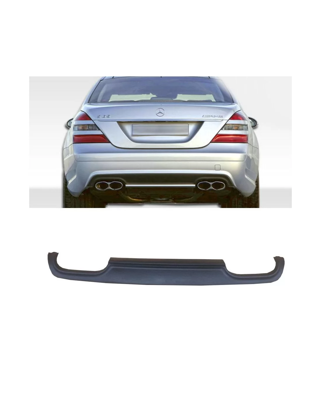  - Mercedes Benz - Mercedes-Benz Classe S W221 Diffusore posteriore in fibra di vetro - 1 - Acquista il diffusore posteriore in 