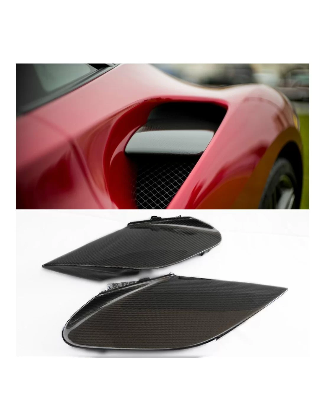  - Ferrari - Ferrari 488 GTB Spider 2015-17 boczne otwory wentylacyjne z włókna węglowego - 2 - Ulepsz swoje Ferrari 488 GTB Spi