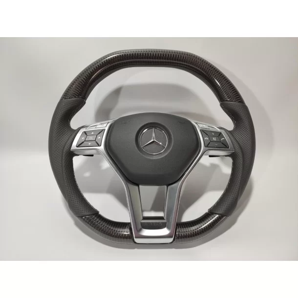  - Steering Wheels - Mercedes-Benz W204 W212 C E AMG W218 W207 W172 SLK SL Volante em Couro Carbono - 1 - Actualize para o volan