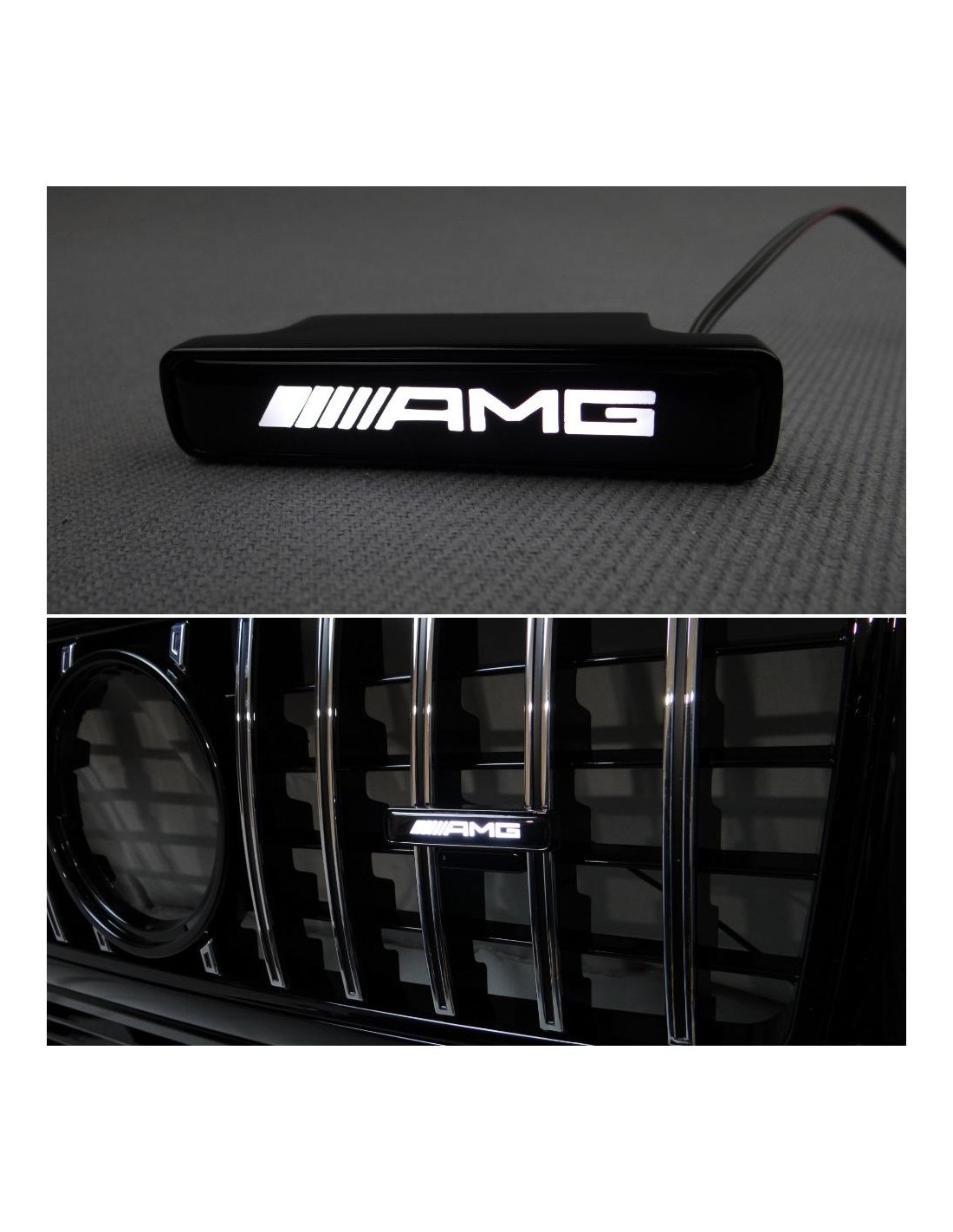  - logo & Emblems - AMG Style BLANCO Parrilla delantera Insignia Led Logo iluminado para Mercedes-Benz coches - 1 - Compre en Tu