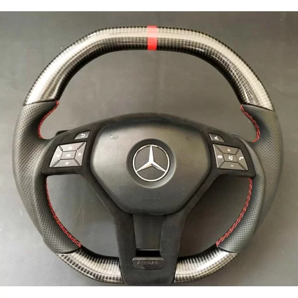  - Volante - Mercedes-Benz W204 W212 C E AMG W218 W207 W172 SLK SL Volante Cuero Carbono - 1 - Mejore su conducción con el volan
